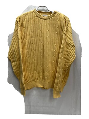 Cafe Isle Knitters Pullover Sweater Yellow Men s Sz XL