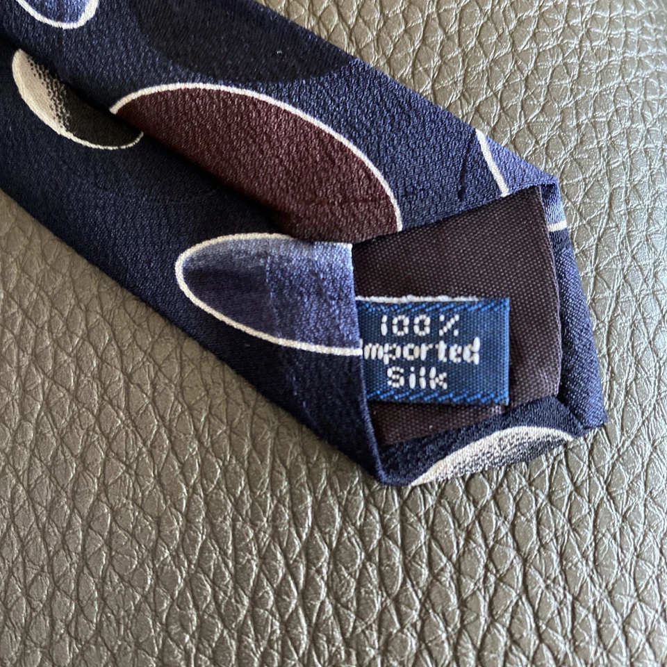 Via Manzoni Silk Tie Men’s Gray with Multicolor 100% Silk 4 Inch USA - Image 4 of 4