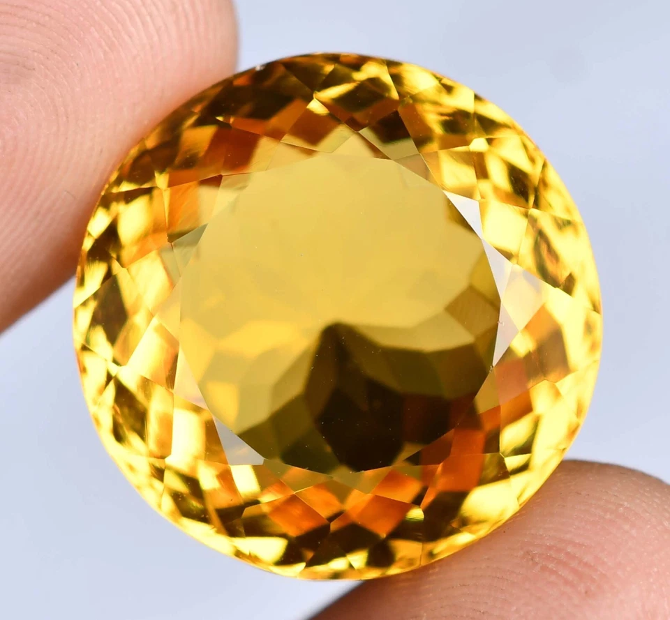 46.00 Ct Flawless Natural Mexico Yellow Opal Certified Round Cut Loose Gemstone - Image 4 of 4