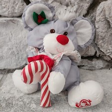 Fisher Price Puffalump Christmas Holiday Mouse w/Candy Cane Plush 13" 1987