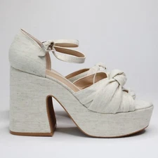 Copper Key Picnic Linen Platform Sandals Women's US Size 11 New $98