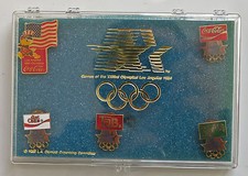 1984 Los Angeles Olympics COKE Coca-Cola 5-pin set, original
