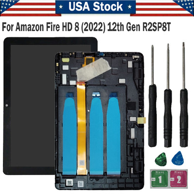 New LCD+Frame Touch Screen Digitizer For Amazon Fire HD 8 12th Gen 2022 R2SP8T