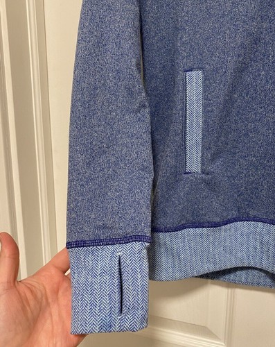 Ivivva Girls 10 Sweatshirt Jacket Blue Lululemon Fleece - Picture 3 of 4