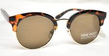 Nine West Brown Tortoise Shell Print  Gold Sunglasses 100 UVA-UVB 3145RNJ201
