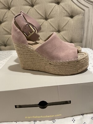 Marc Fisher Womens Adalyn Light Pink Suede Espadrilles Shoes