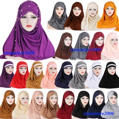 One Piece Hijab Amira Muslim Women Instant Scarf Islamic Head Wrap Shawl Turban