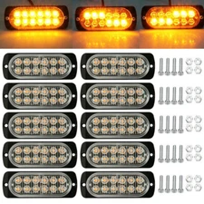 10X Amber LED Tow Truck Grill Emergency Strobe Lights Bar Caution Flash Warning
