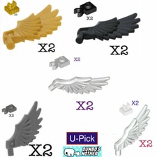 Lego Minifigure WINGS ANGEL FEATHERS Neck Bracket PEGASUS Animal Bird  w/ Clips
