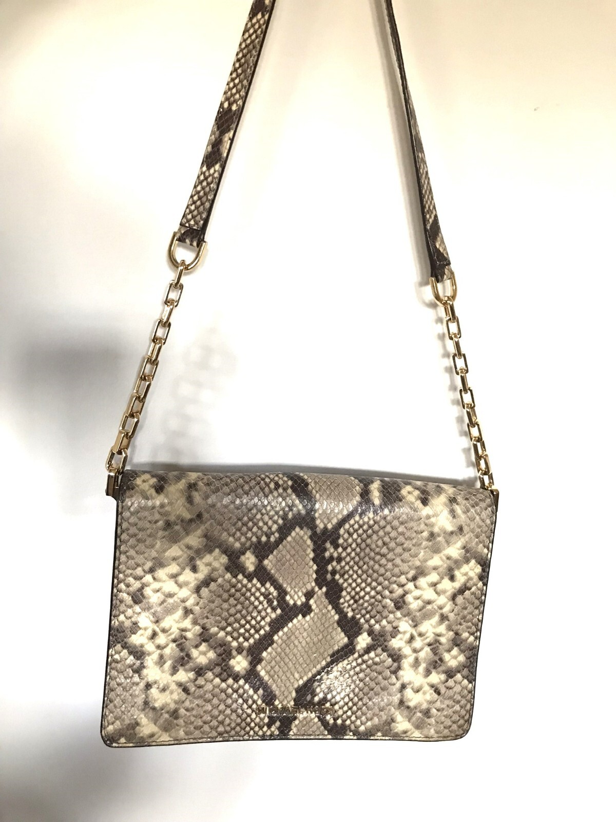 Michael Kors Brinkley Snakeskin Embossed Shoulder Bag… Gem
