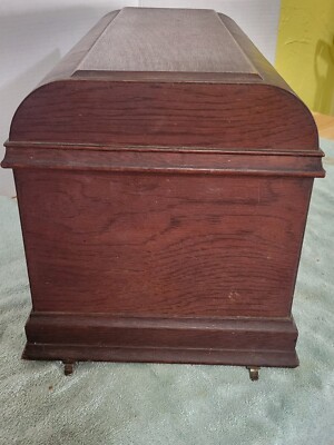 Antique “Velox” Treadle Sewing Machine Wood Coffin Top Dust Cover
