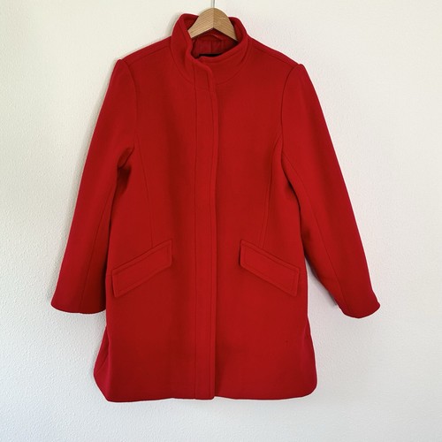 Talbots italienischer Woll-Stadionmantel Damen 14 rot Albury klassisch NEU 300 $