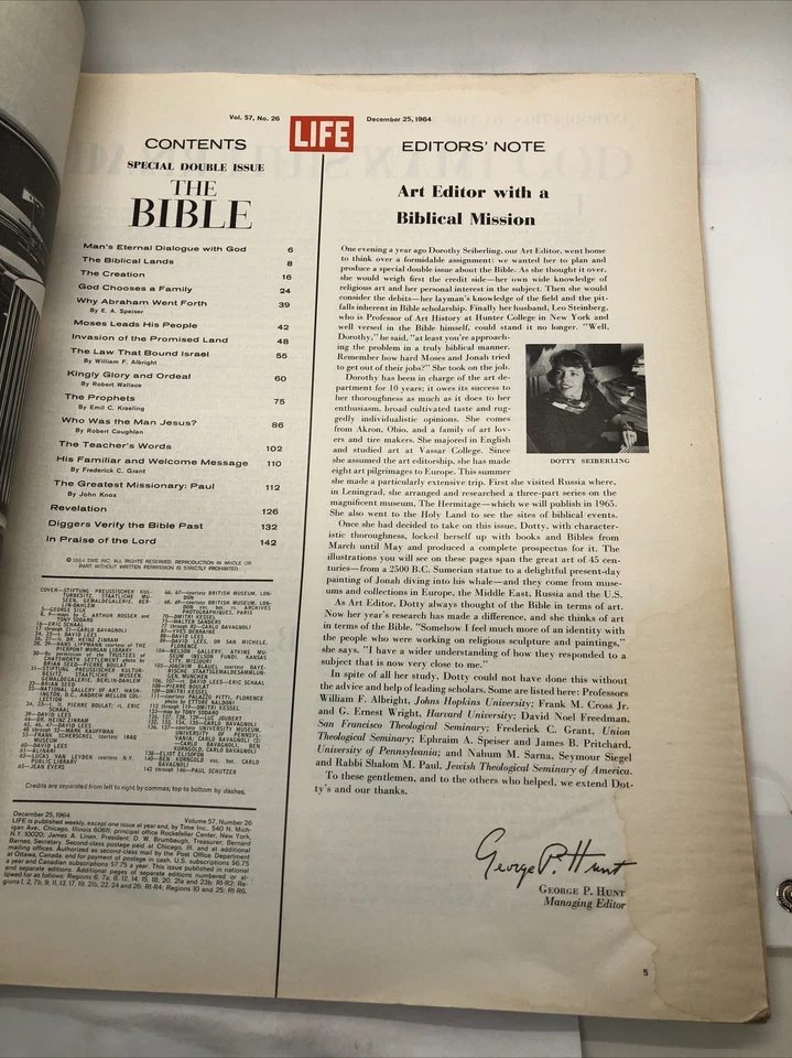 Life Magazine December 25, 1964 Special Double Issue The Bible Moses Rembrandt Foto 2 de 4