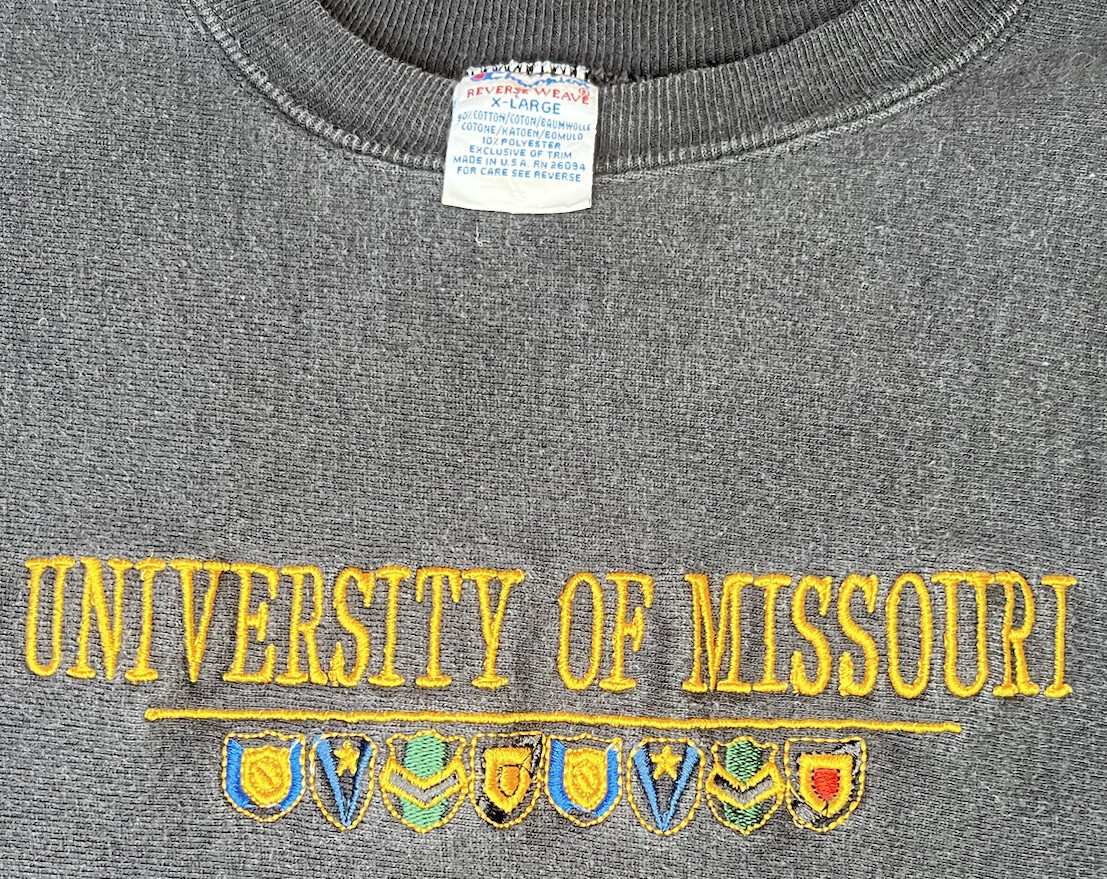 Vintage Champion Reverse Weave University of Missouri Mizzou