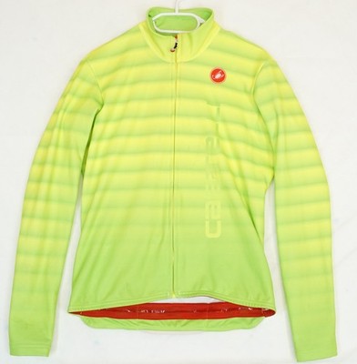 Castelli Full Zip Neon Green Cycle Jersey Jacket Men's Size XL