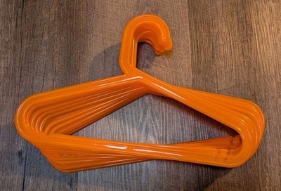 Lot of 10 Vintage IKEA Bagis Kids Clothing Hangers Neon Orange
