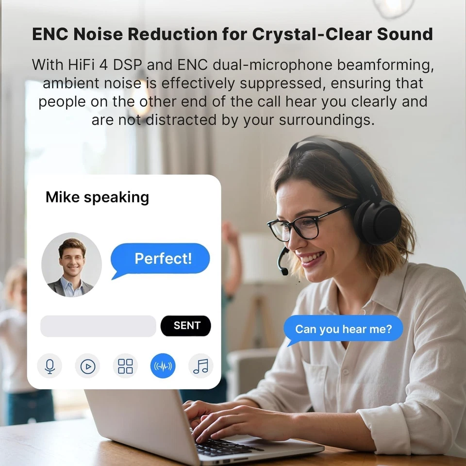 NEARITY EP320 Wireless Headset Mic Bluetooth 5.4 + USB Dongle – Black - Image 2 of 4