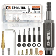 Multi-Grip Rivet Nut Installation Tool Set Pre-Bulbed Shank Flat Head black 