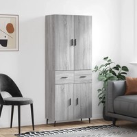 Highboard Grau Sonoma HöHe 69,5 Cm X Breite 34 Cm X Tiefe 180 Cm Holzwerkstoff