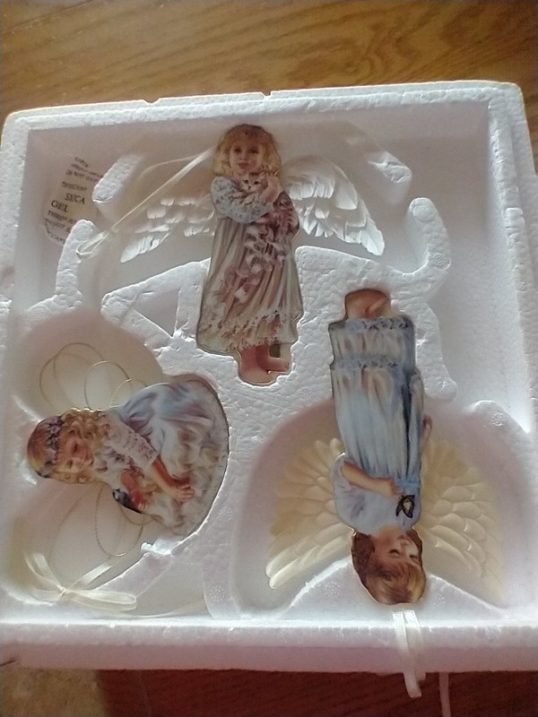 Six Ornaments From The Bradford Editions Heaven's Little Angel Ornament...