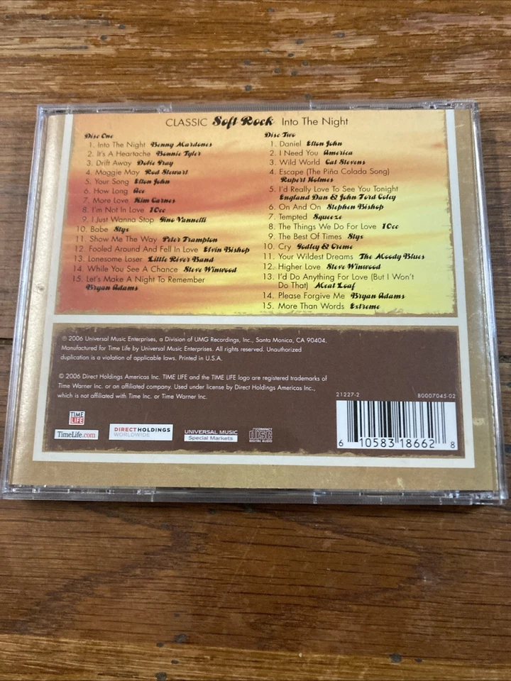 Classic Soft Rock Into The Night by Various (2 CD Set, 2006, Time Life) - Image 2 of 2