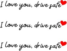 3pcs Driving Safe Mirror Sticker, Vinyl Car Decals Rear View Mirror Sticker Cute