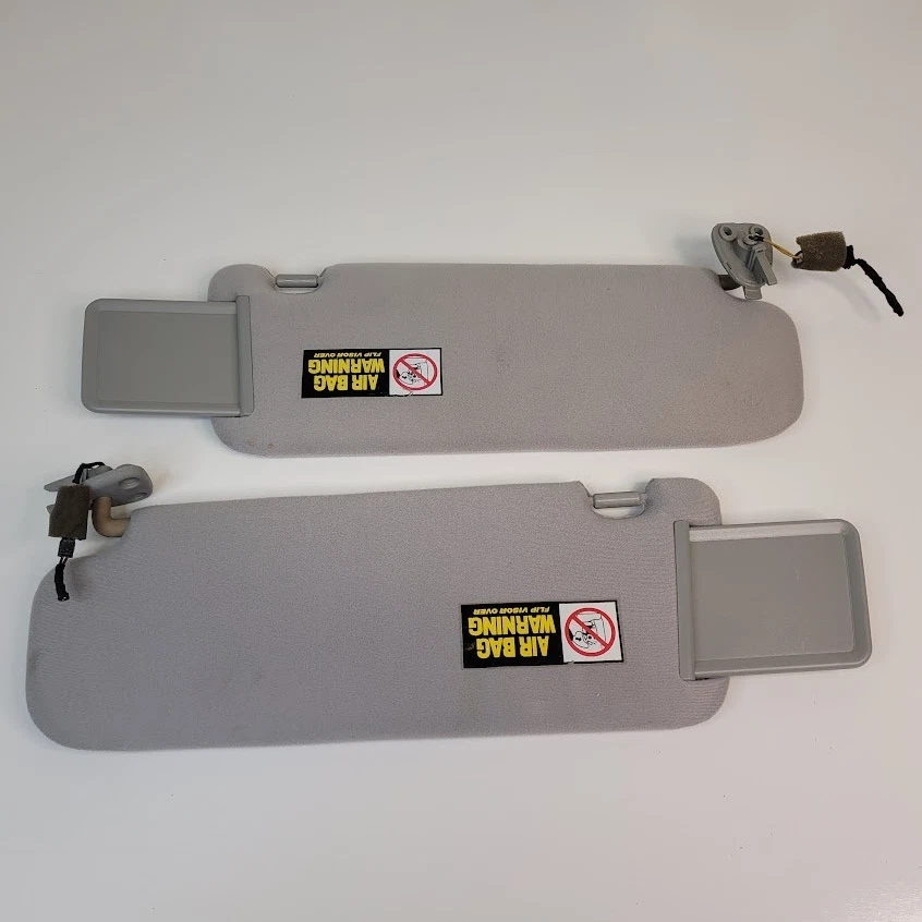 Par de parasoles Hyundai Sonata 2006-2010 con espejo tela gris OEM Foto 3 de 4