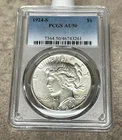 1924-S Peace Dollar - AU50 - PCGS - Still Some Luster - Decently Struck