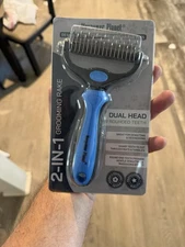 Maxpower Planet Pet Grooming Rake for Dogs Duel Head 2 Sided Black