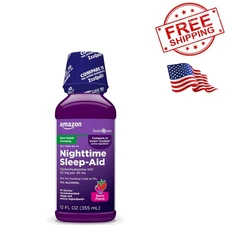 Night Time Sleep-Aid Liquid for Adults, Diphenhydramine HCl 50 mg, Mixed Berr...