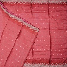 Namaste Vintage Pink Sarees 100 Pure Silk Woven Indian Sari 5YD Craft Fabric