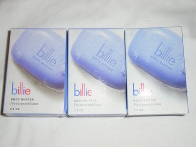 Set of 3 Billie Body Buffer Pre-Shave Exfoliating Bar Soaps 3.5 oz - NEW.
