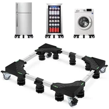 Upgraded 24-31 Inch Full-size Washing Machine Stand Base with 4 Wheels and 10...