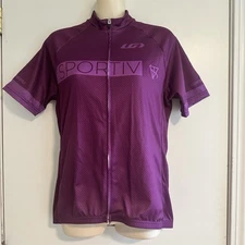 NWT! Purple Louis Garneau S/S SPORTIV Cycling Jersey Women’s Medium  Full Zip