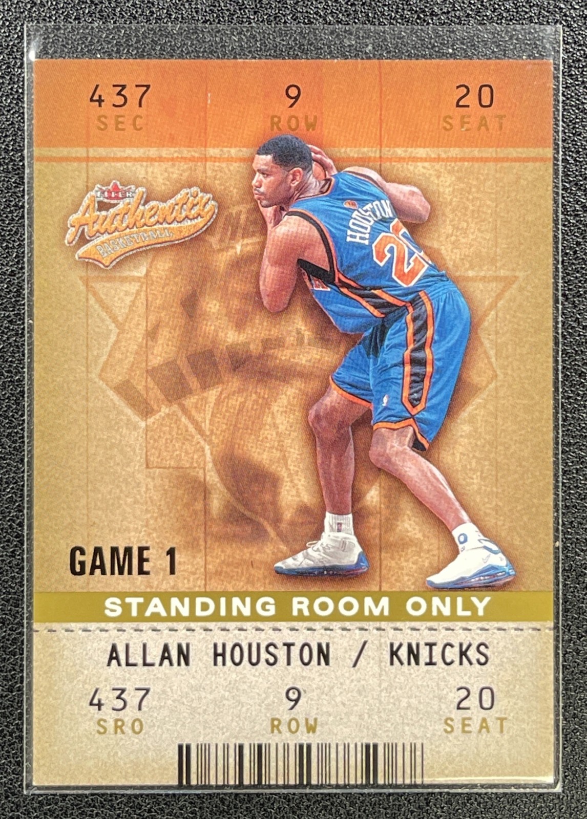 ALLAN HOUSTON 2002-03 FLEER AUTHENTIX #28 STANDING ROOM ONLY 7/25 KNICKS