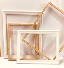 White Wood Picture Frame  Beaded Trim  Plexiglass Front  Choose Your Size