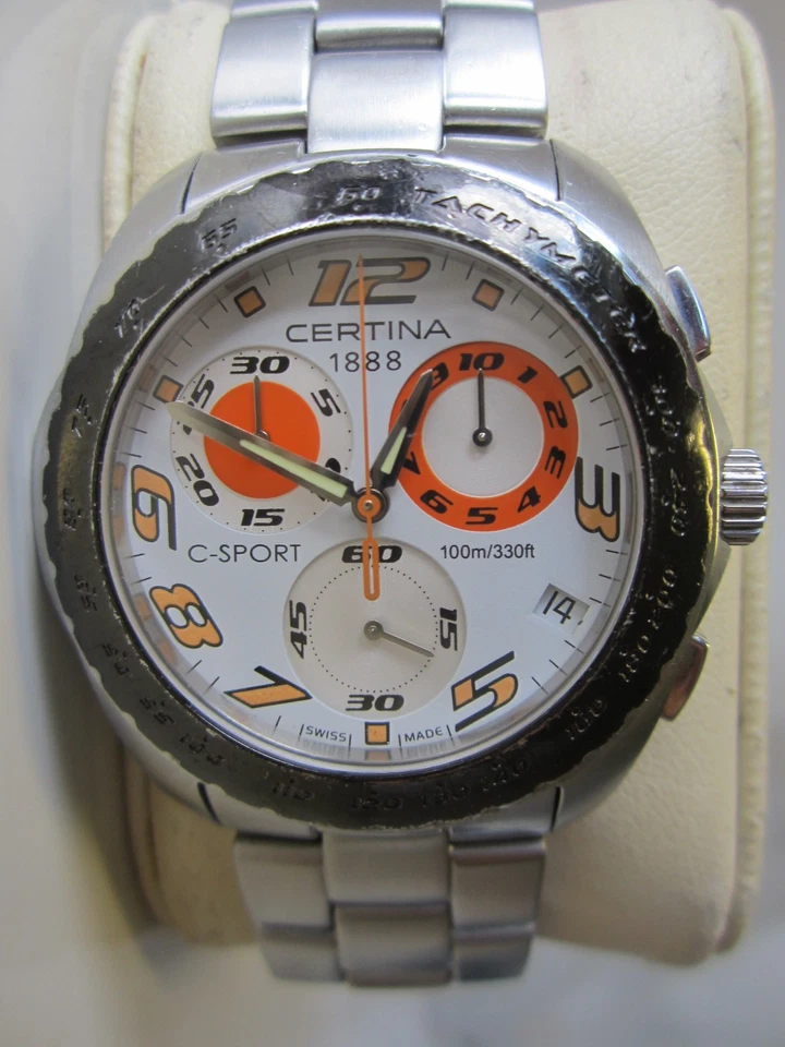 " CERTINA , C-SPORT , QUARZ-CHRONOGRAPH , DATE , EDELSTAHL , FULL SET ," um 2009 - Bild 2 von 4