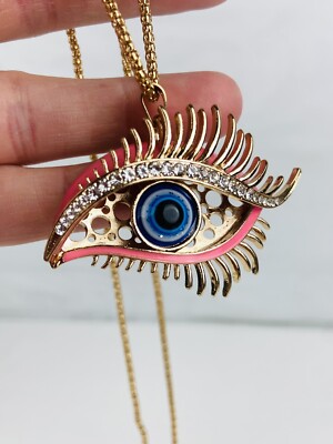 Collana Statement Betsey Johnson Con Ciondolo Scimmia In Cristallo Blu E Smalto - Oro