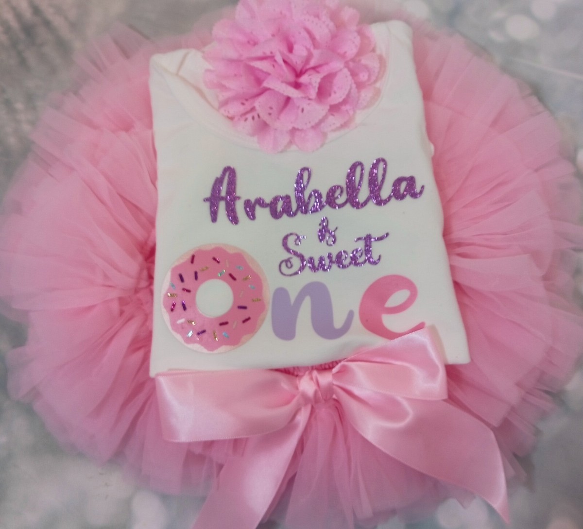 First 1st Birthday Outfit Party Dress Cake Smash Tutu Knickers Sweet One  Donut