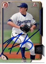 Nathan Kirby Milwaukee Brewers 2015 Bowman Rookie Signed Card