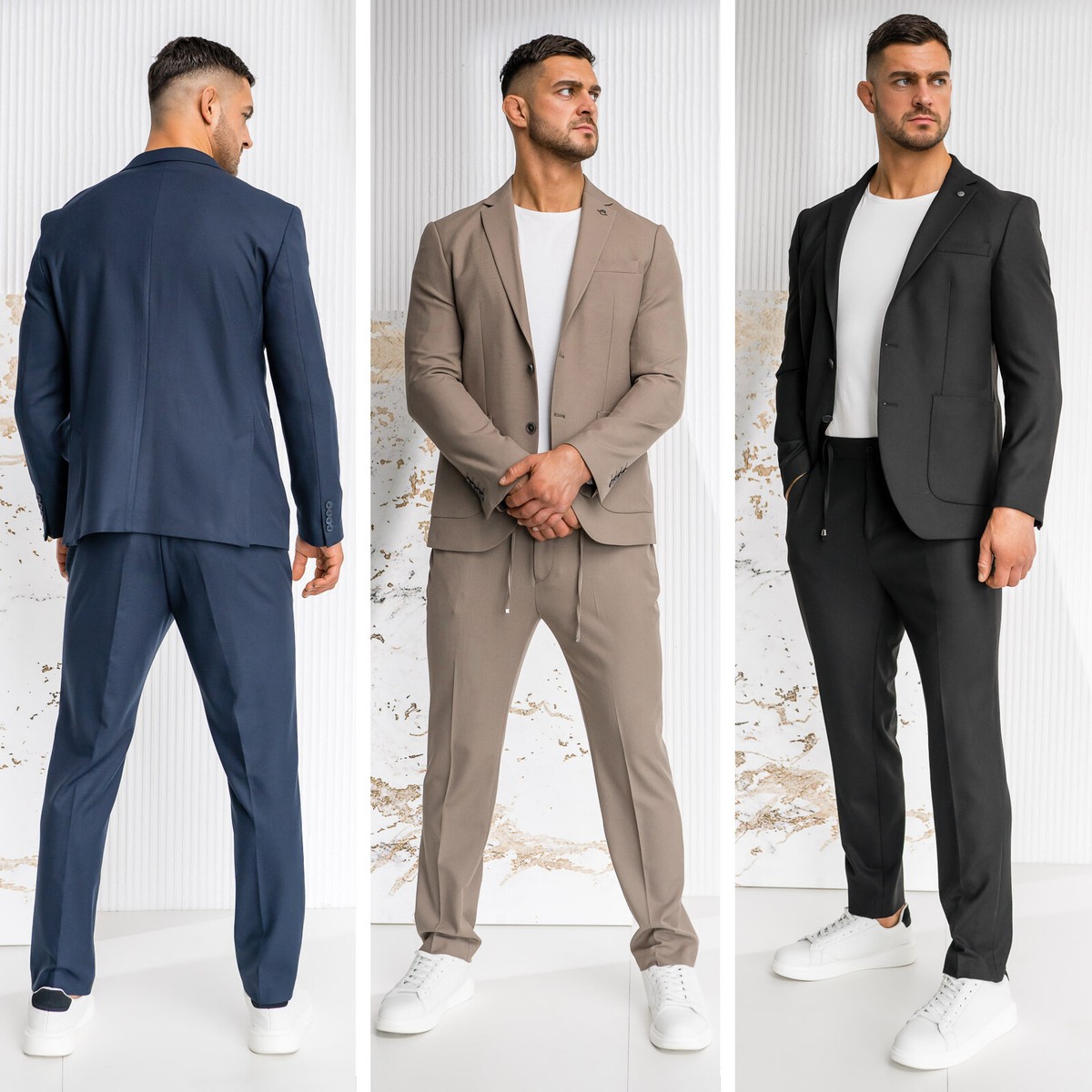 Overcoat Rollkragen Style Herren Kombinieren Anzug Jacke Und