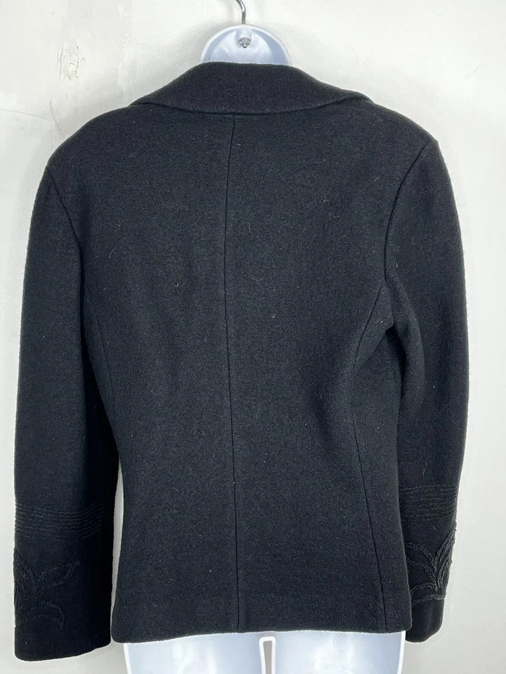 Blazer Geiger Collections Mujer Talla EU 40 Talla 10 Negro Lana Bordado DE COLECCIÓN Foto 2 de 4