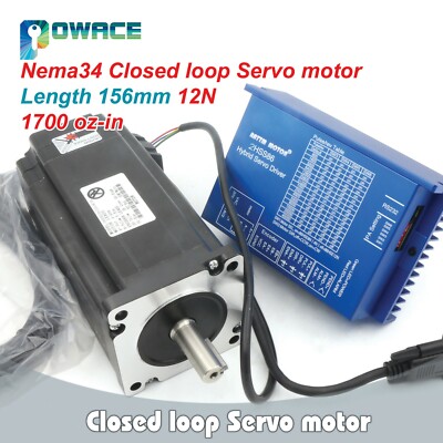 Nema34 154mm 12N.m Closed Loop Servo Motor+HSS86 Hybrid Driver CNC Kit+3M Wire