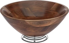 Serving Salad Bowl Centerpiece Food Serveware Wood Revere by Godinger - 12"