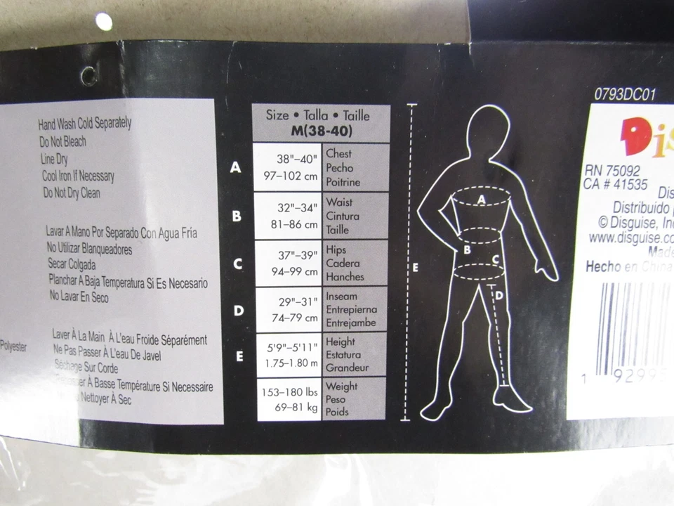 Jack Skellington Costume - Disguise 2002 - Unworn - New in Bag - Vintage - Med - Image 4 of 4