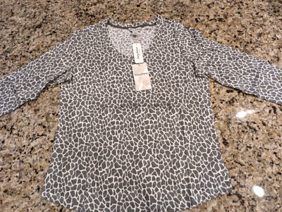 Tommy Bahamas Womens Ashby Isles Safari Spots Tee Tea Leaf size L