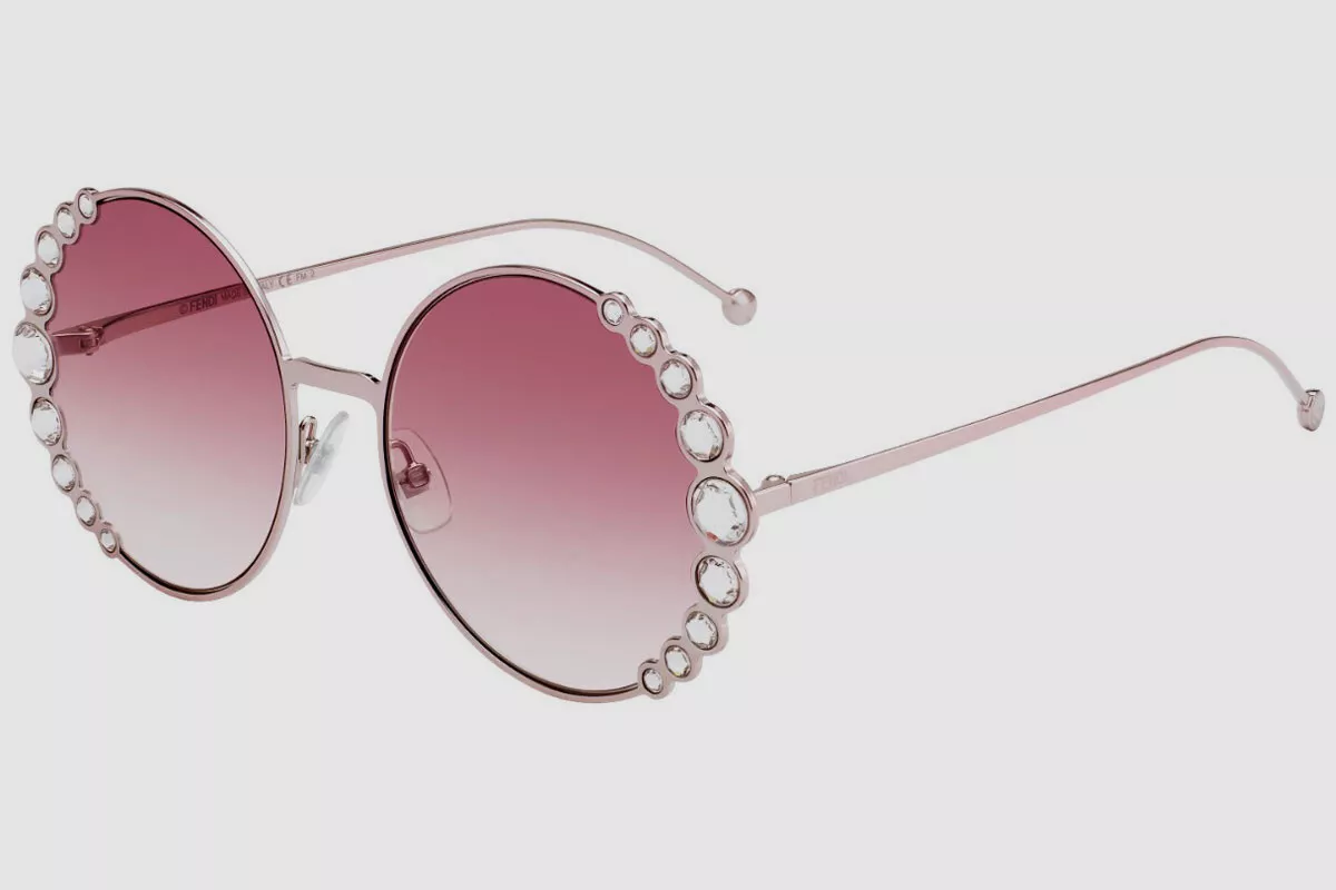 Fendi pink gradient round sunglasses sales