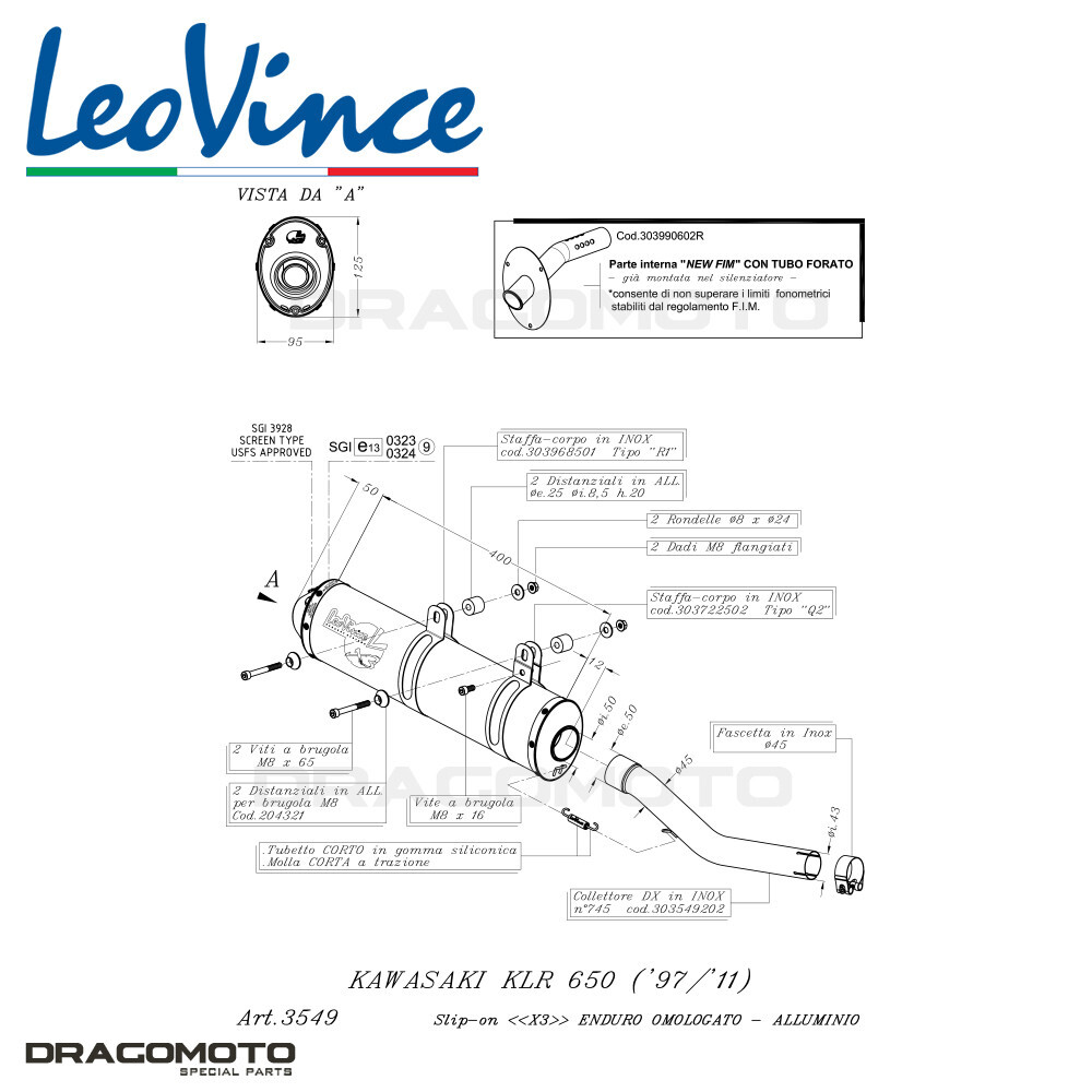 KAWASAKI KLR 650 1997-2018 Auspuff Leovince X3 Zugelassen 3549 | eBay