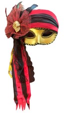 Womens Pirate Masquerade Mask Head Scarf Lace Skull Halloween Costume Accessory