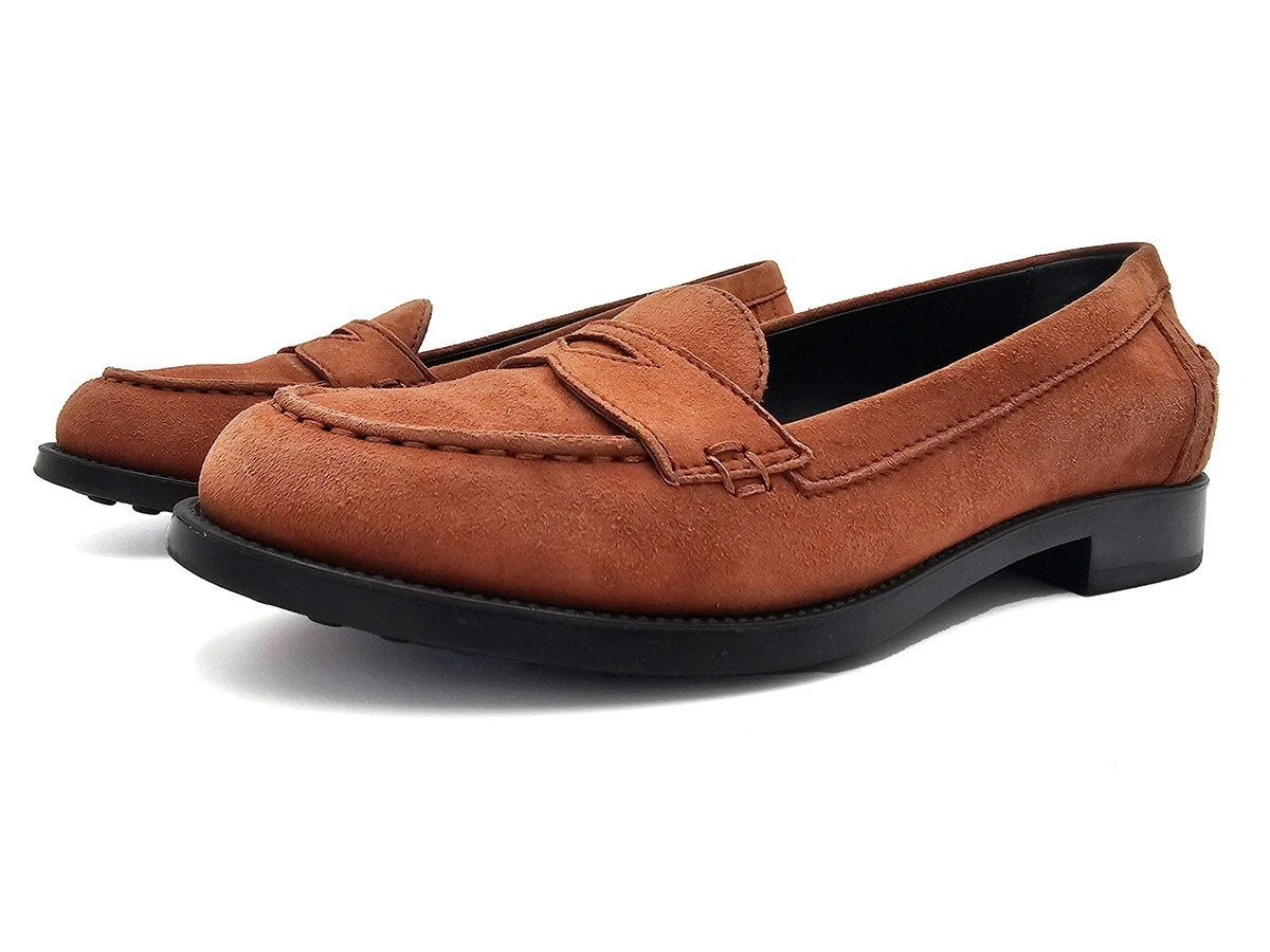 Mocassini Tod’s marroni Penny scarpe da donna taglia 37 US 7